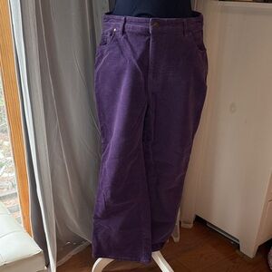 Boden Deep Purple Corduroy Boot-Cut Pants